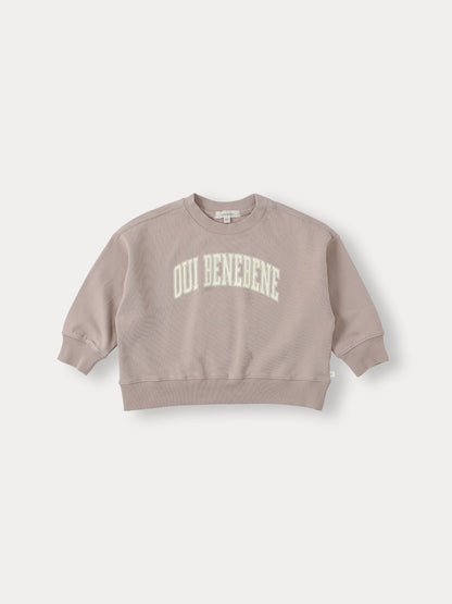 Bene Bene OUI Grayish Pink Varsity Sweatshirt