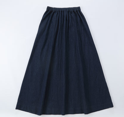 Duet Dark Denim Elastic Waist Skirt