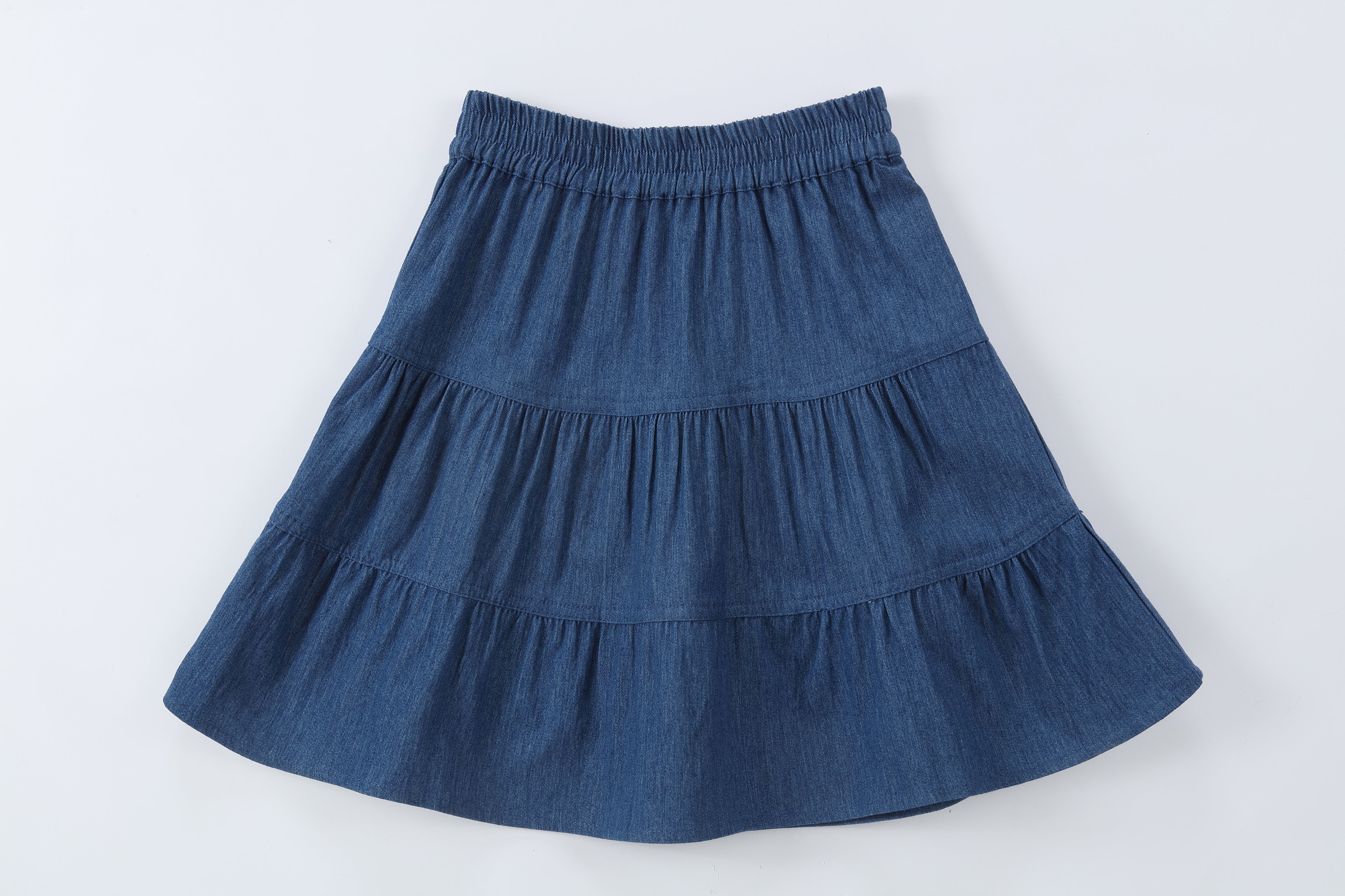 Duet Medium Denim Tiered Skirt