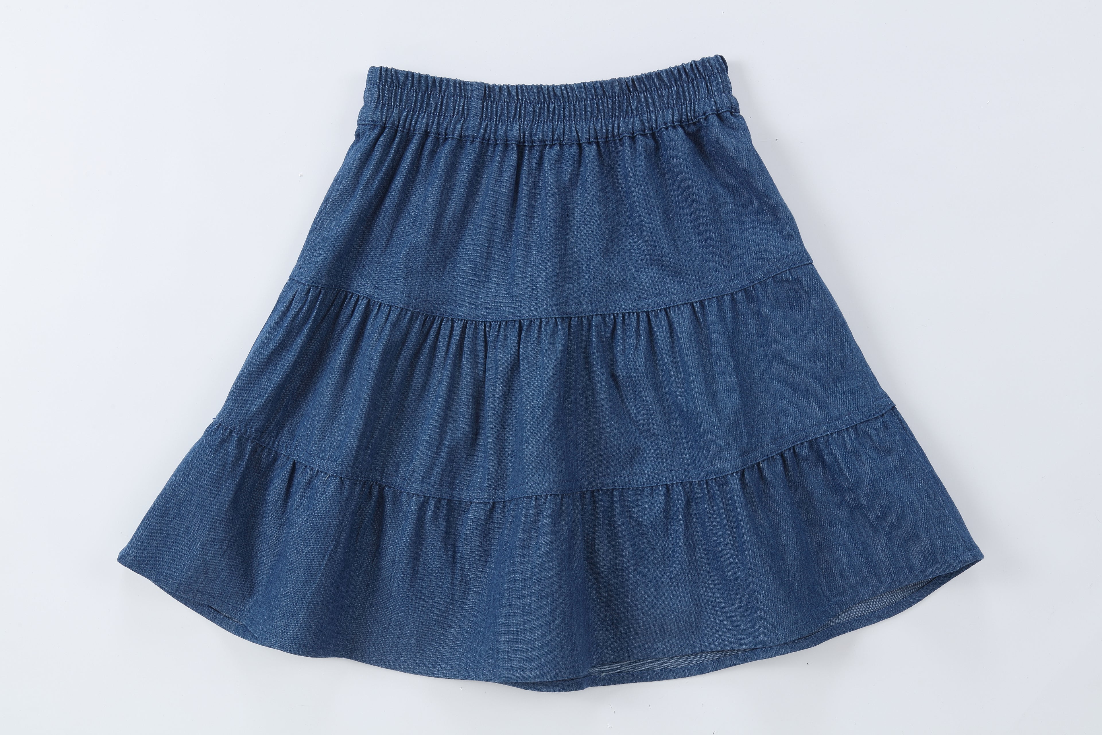 Duet Medium Denim Tiered Skirt