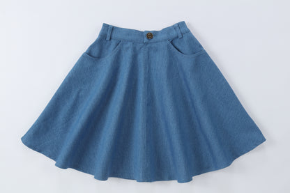 Duet Light Blue Denim Circle Skirt