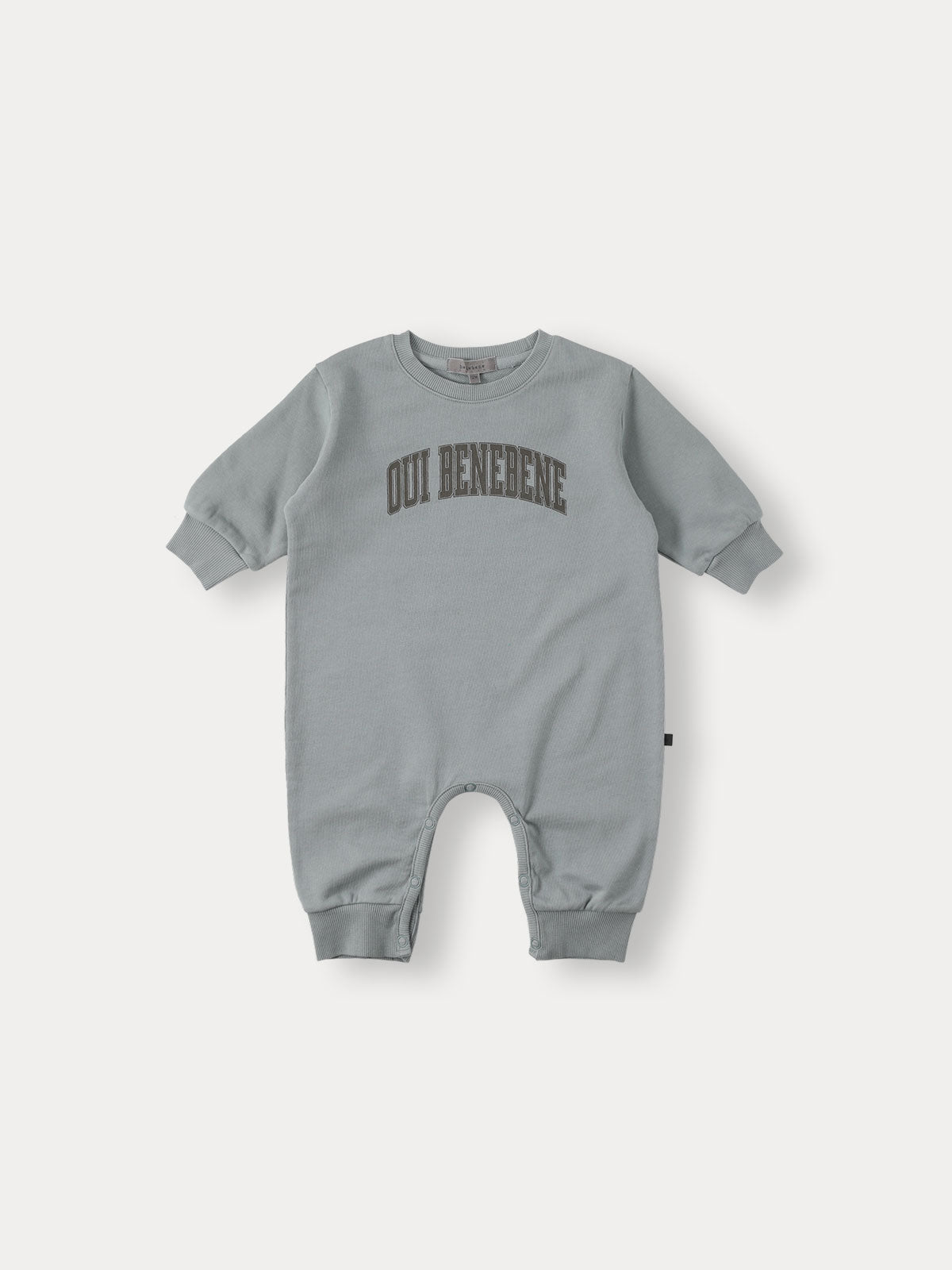 Bene Bene Baby OUI Grayish Blue Varsity Romper