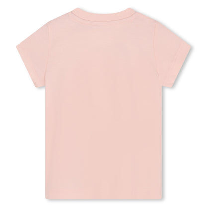 Kenzo Pale Pink Flower Logo Tee Shirt