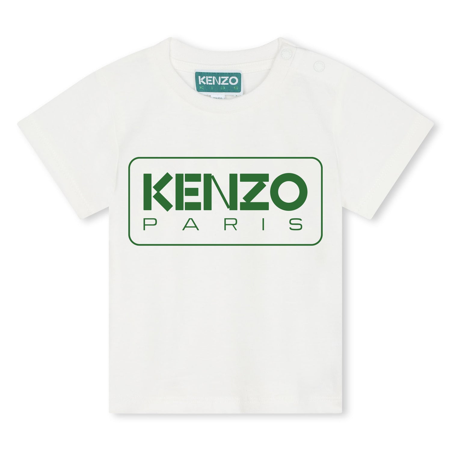 Kenzo Ivory with Green Logo Tee Shirt