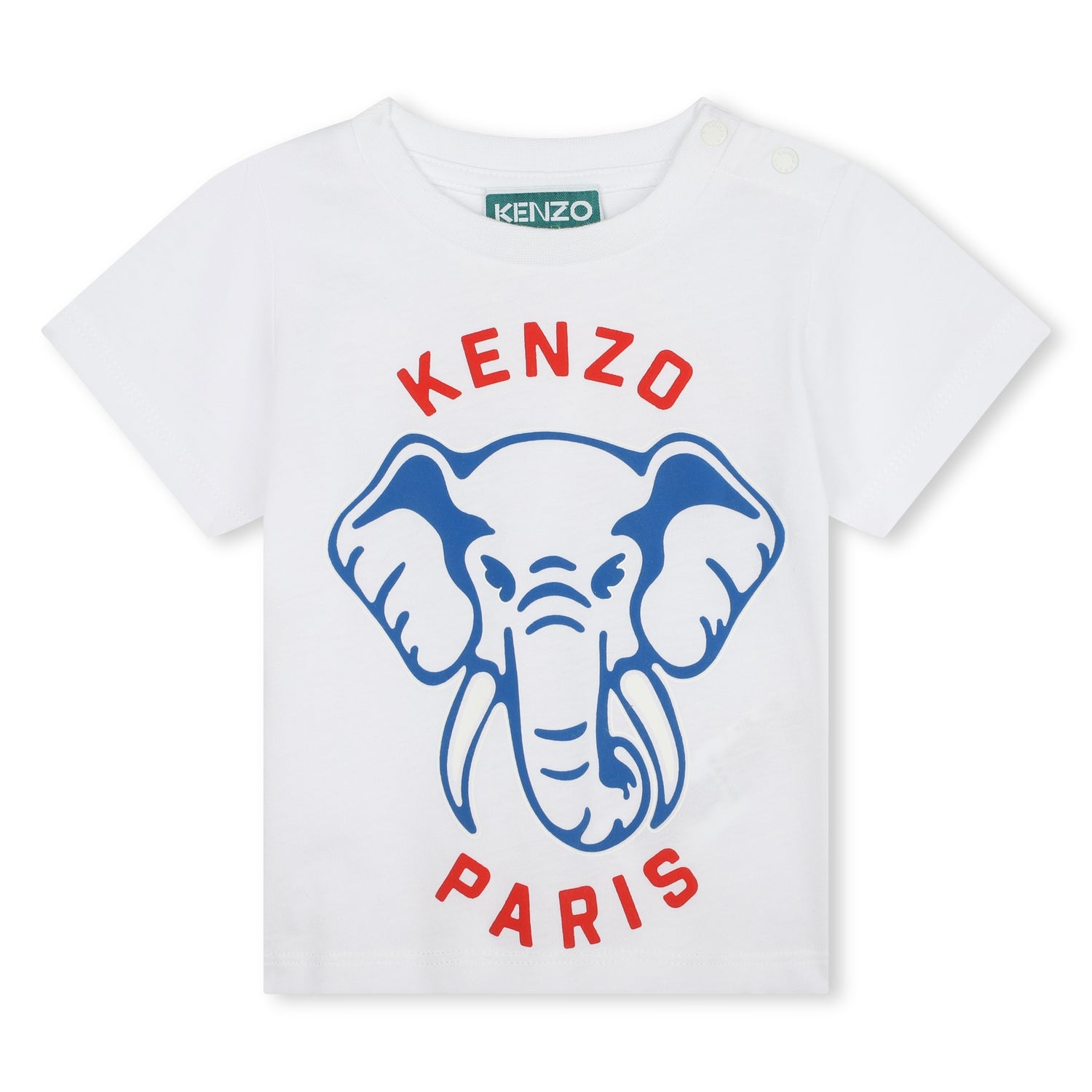 Kenzo White Elephant Logo Tee Shirt