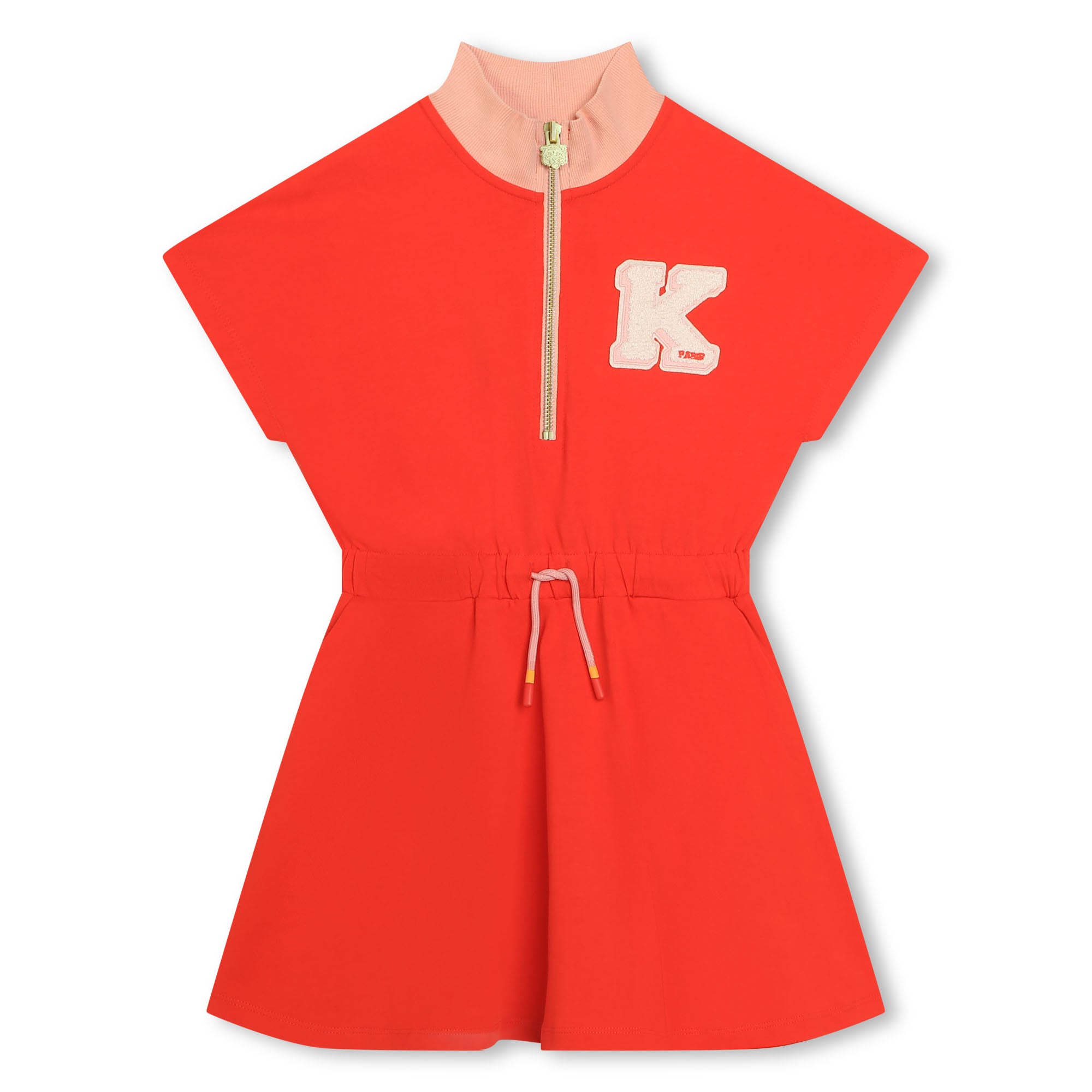 Kenzo Red Pullstring Logo Dress