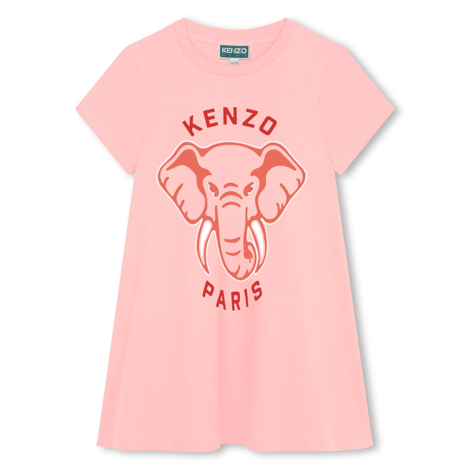 Kenzo Pale Pink Elephant Logo Dress