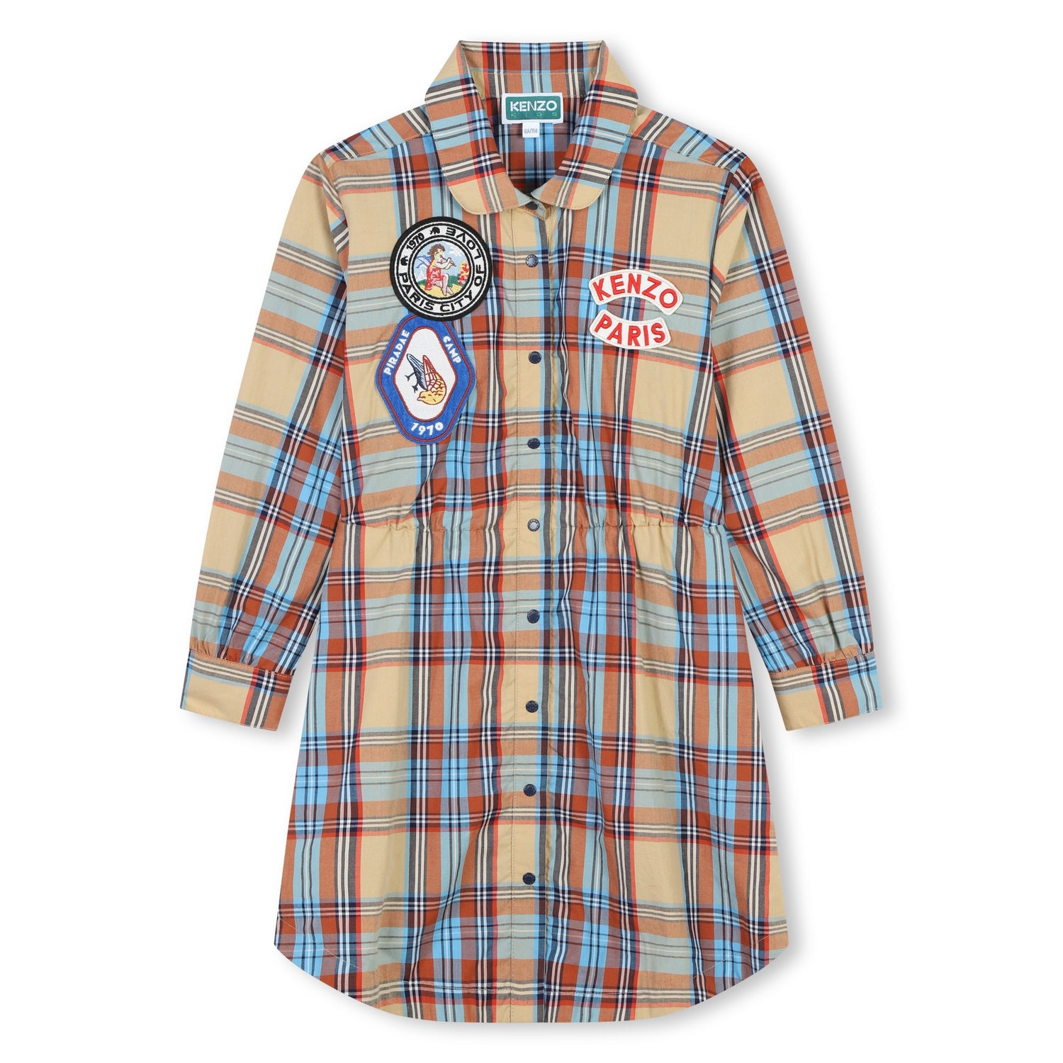 Kenzo Sand Checked Shirt Dress