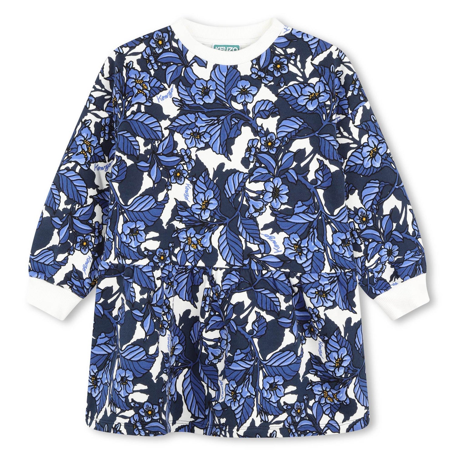 Kenzo Blue Floral Sweat Dress