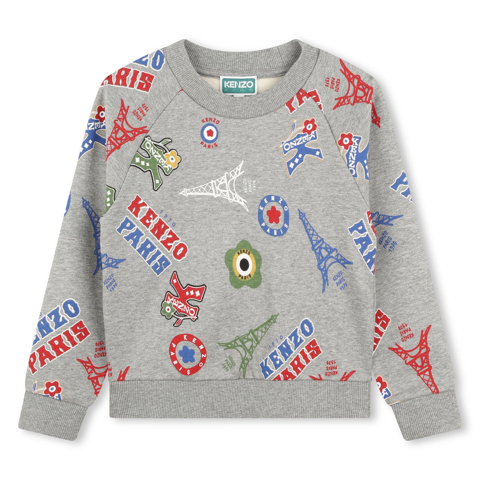 Kenzo Grey with Stamps Print Sweatshirt