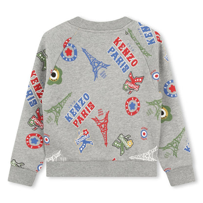 Kenzo Grey with Stamps Print Sweatshirt