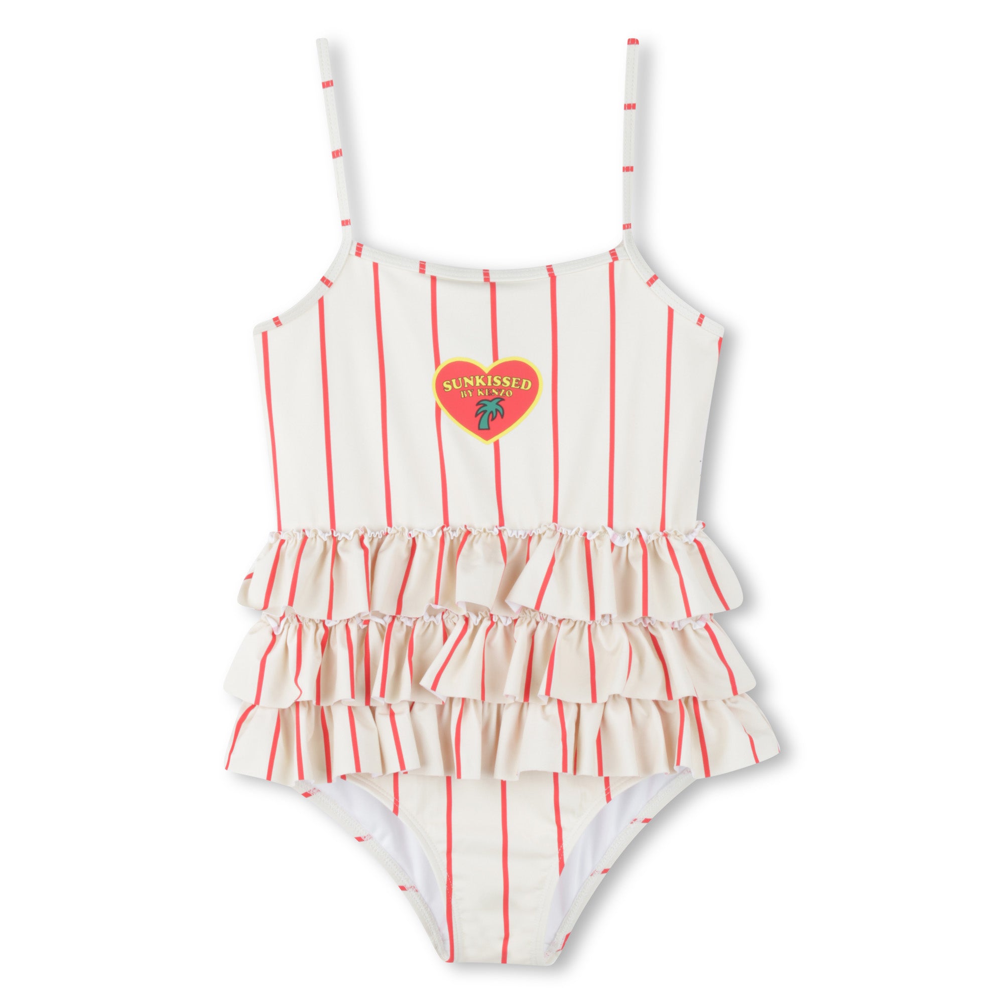 Kenzo 1PC Striped Swimsuit with Flounces