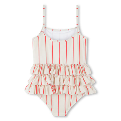 Kenzo 1PC Striped Swimsuit with Flounces