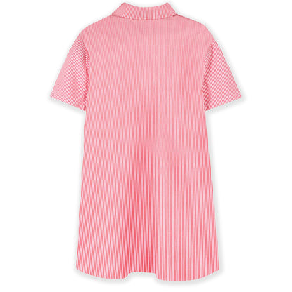 Kenzo Bright Red Striped Dress with Badge Detail