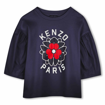 Kenzo Navy Top with Branded Flower Print
