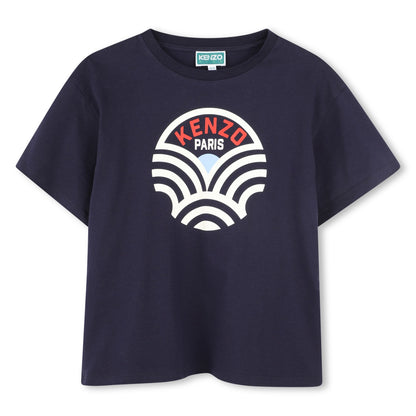 Kenzo Boys Tee with Wave Logo on Front