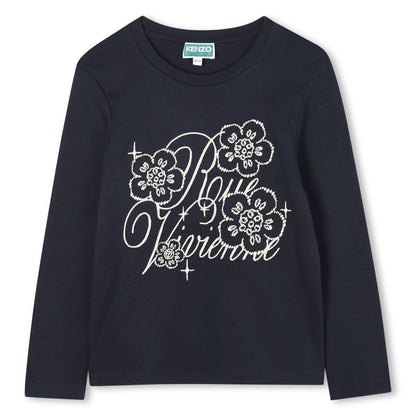 Kenzo Navy Long Sleeve Flower T-shirt