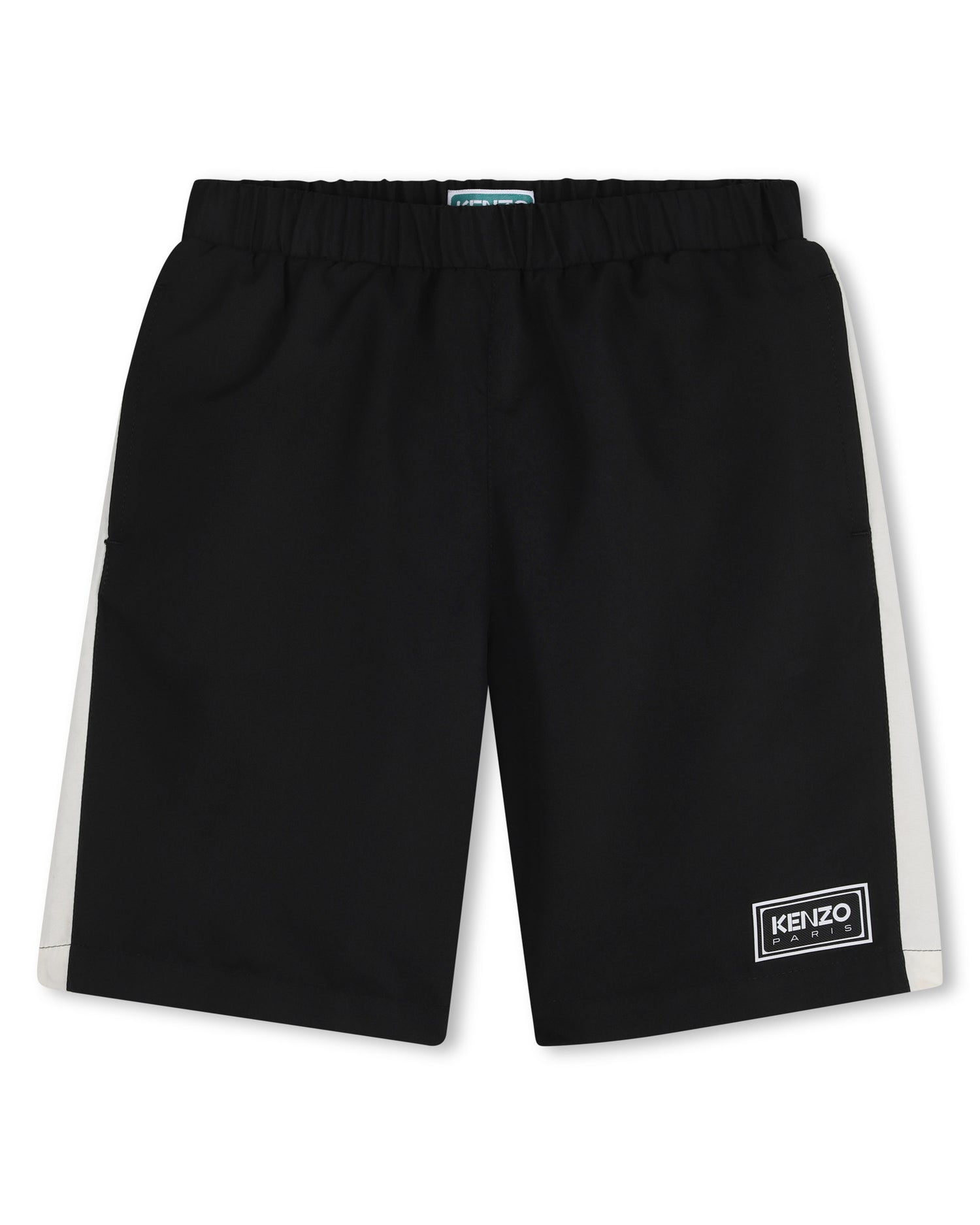 Kenzo Black Swim Short Rubber Label