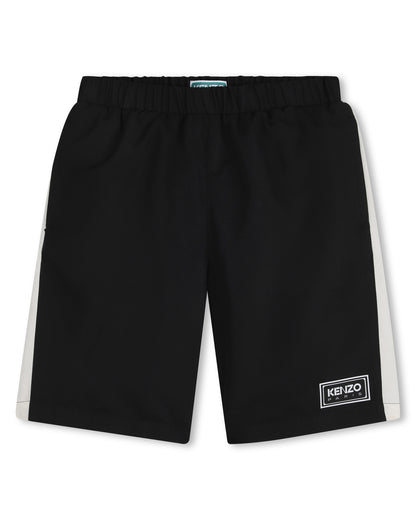Kenzo Black Swim Short Rubber Label