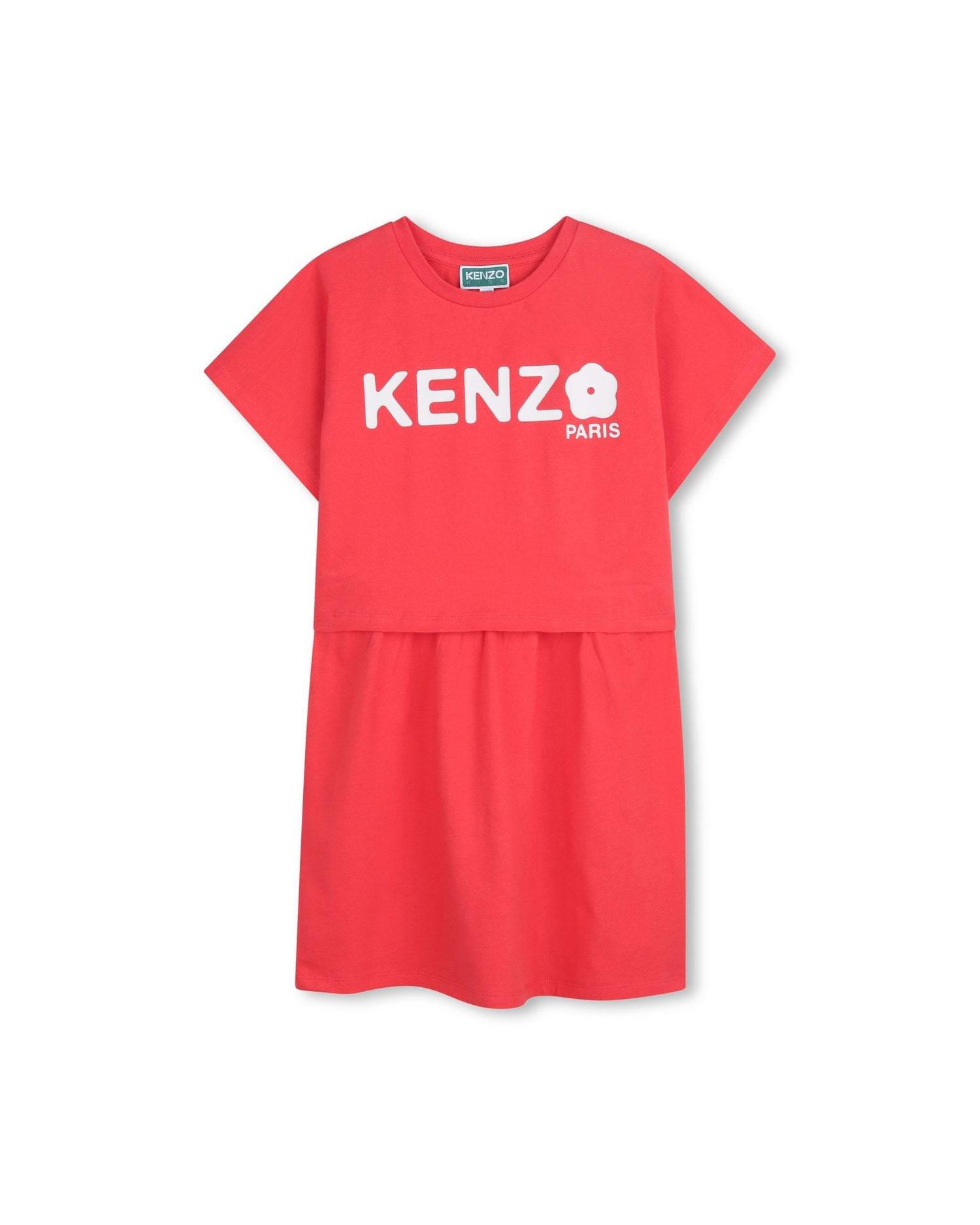 Kenzo Red Dress in Jersey 2 In 1 Effect