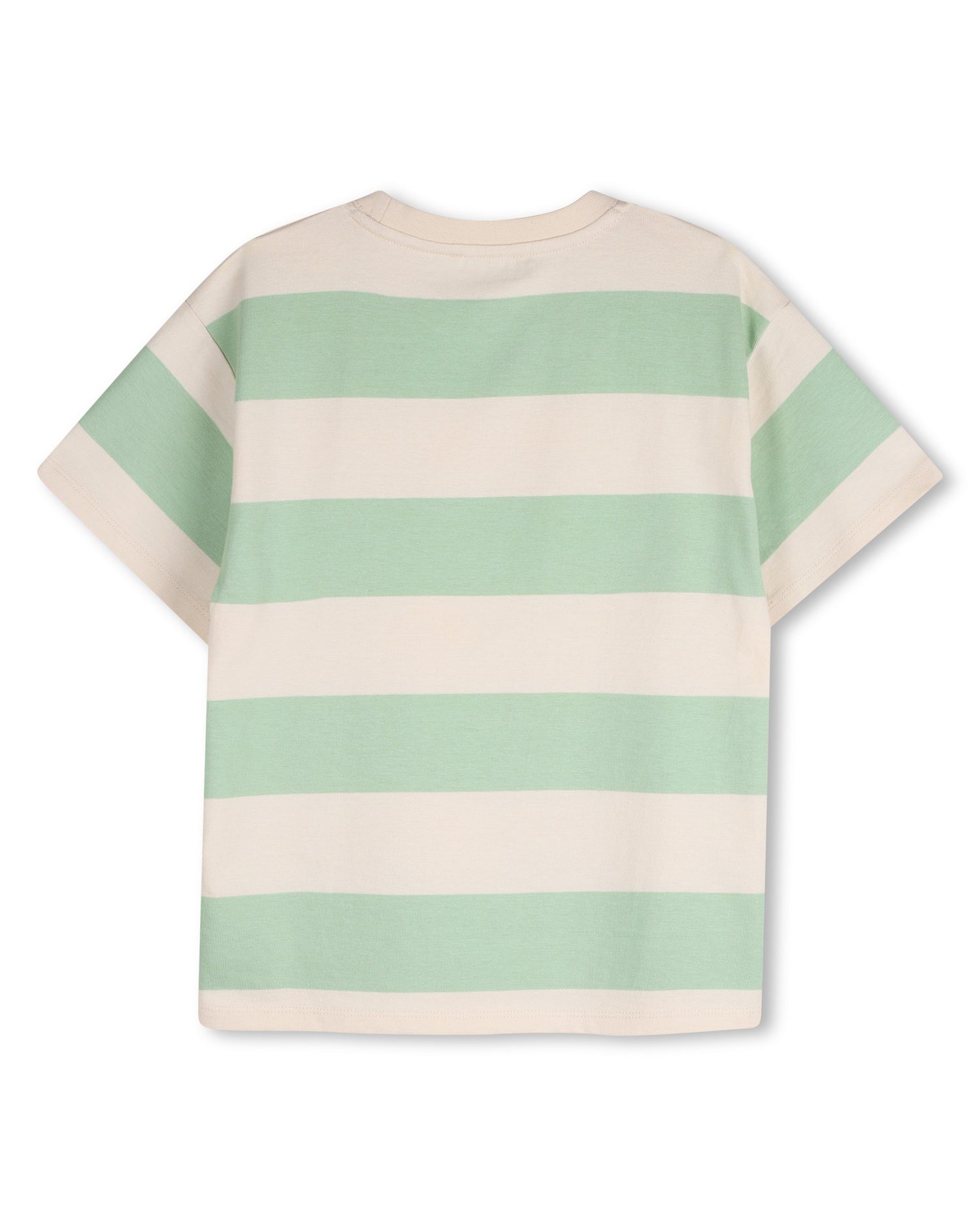 Kenzo Off-White Green Striped T-Shirt in Heavy Jersey