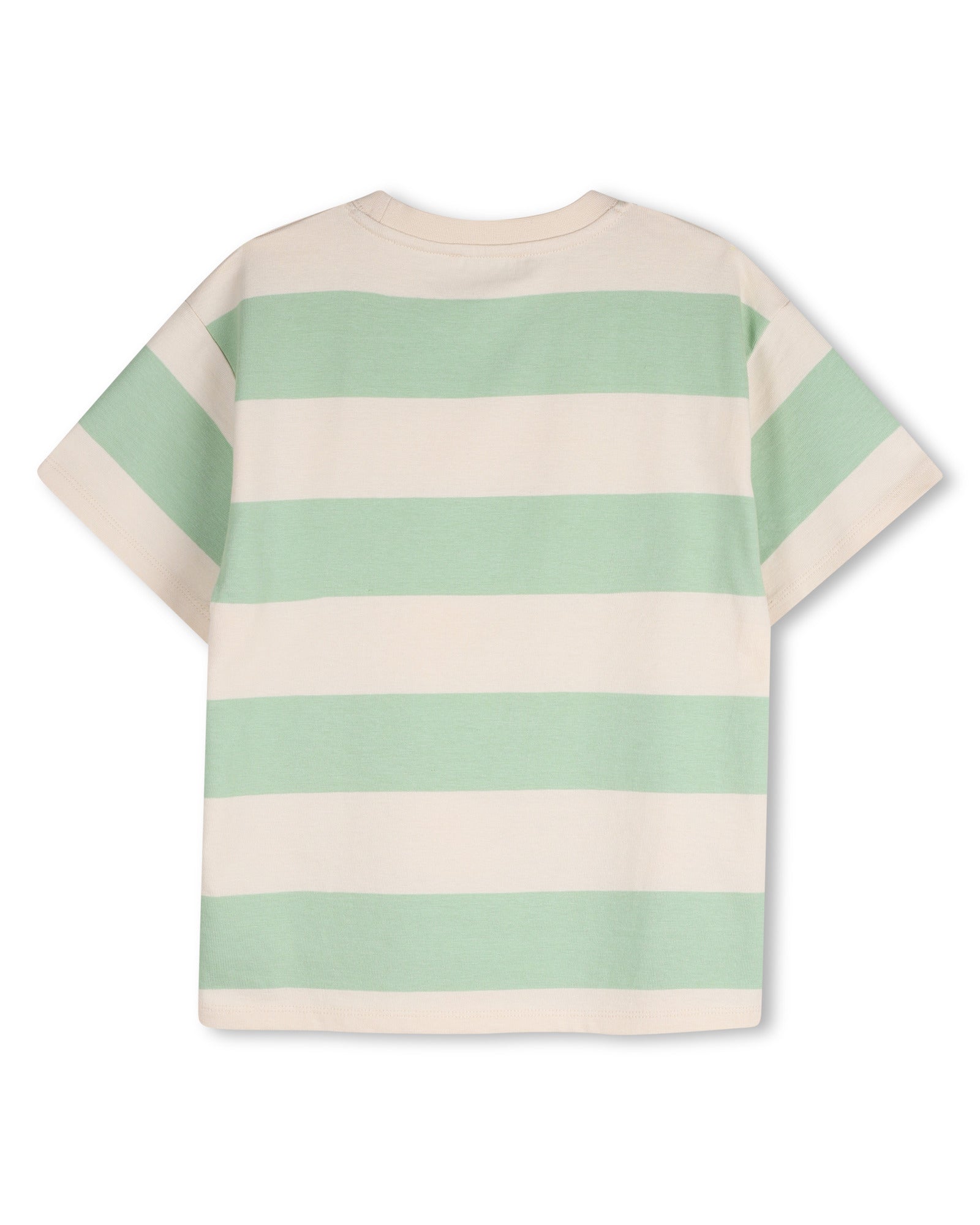 Kenzo Off-White Green Striped T-Shirt in Heavy Jersey