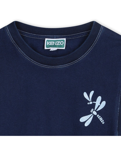 Kenzo Blue Sleeveless T-Shirt in Heavy Jersey