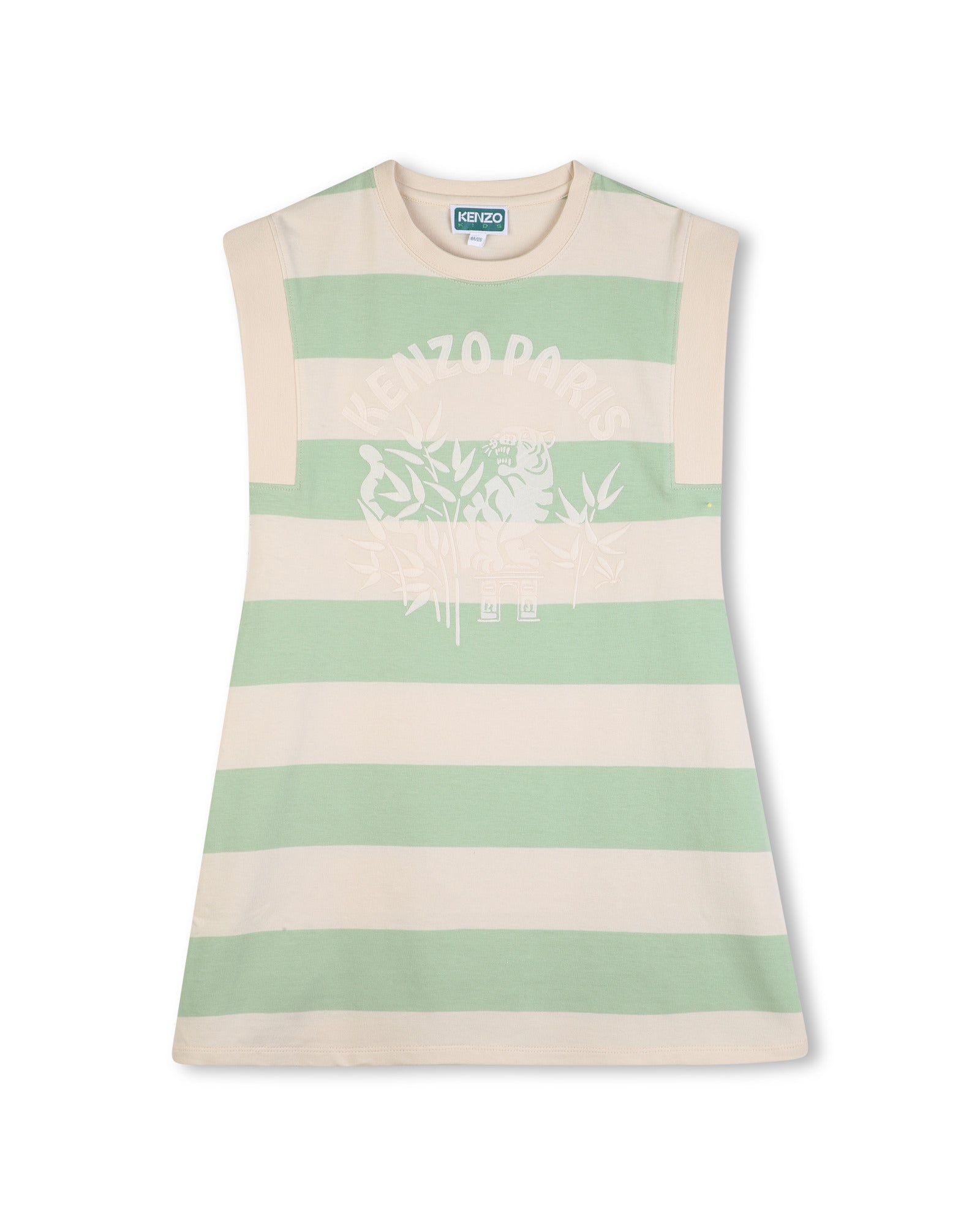 Kenzo Sleeveless Dress in Heavy Jersey Branded Embroidery on Front