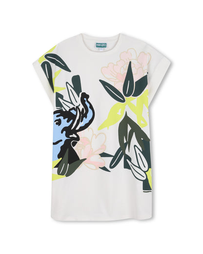 Kenzo Sleeveless Dress in Heavy Jersey Branded Print on Front and Back