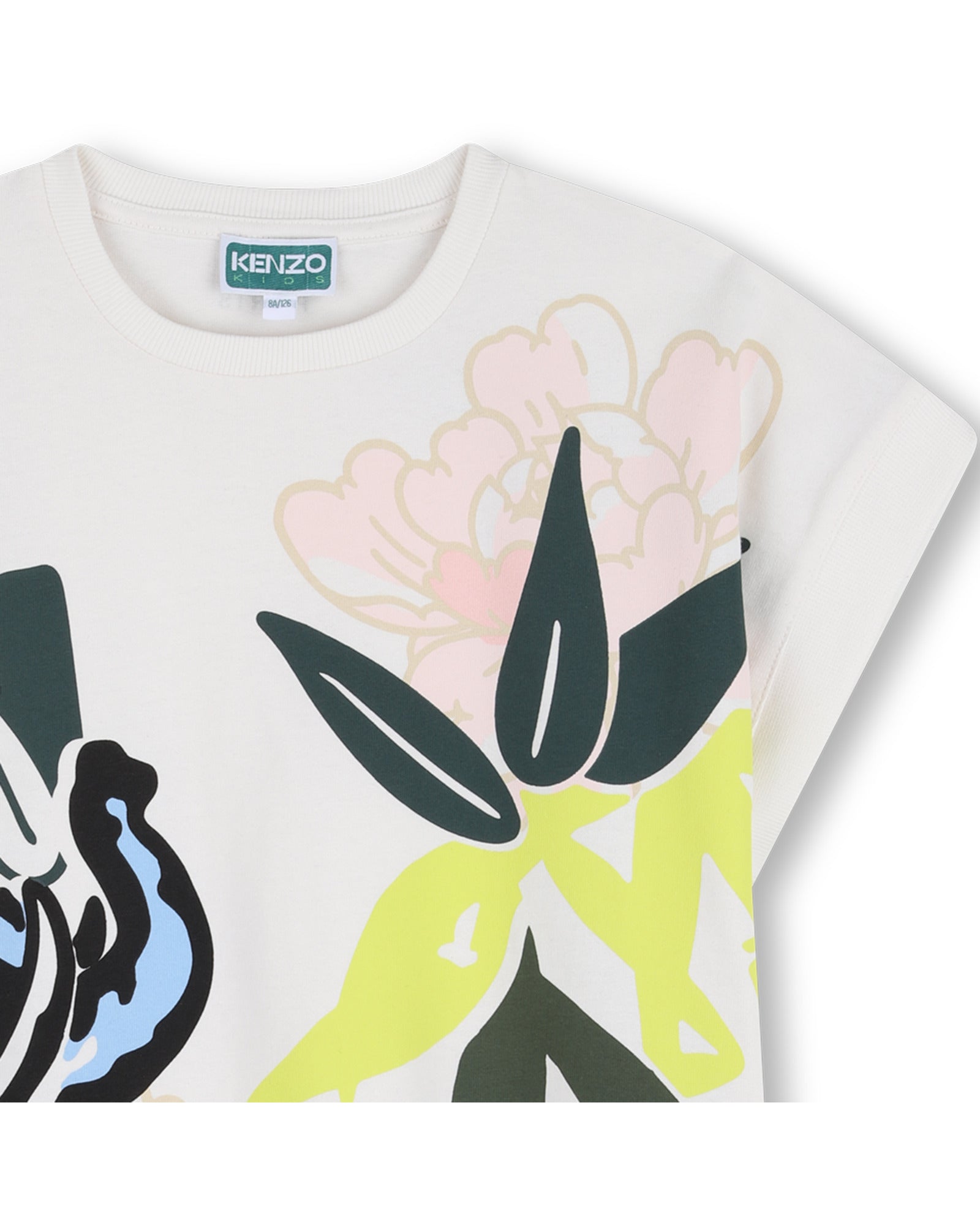 Kenzo Sleeveless Dress in Heavy Jersey Branded Print on Front and Back
