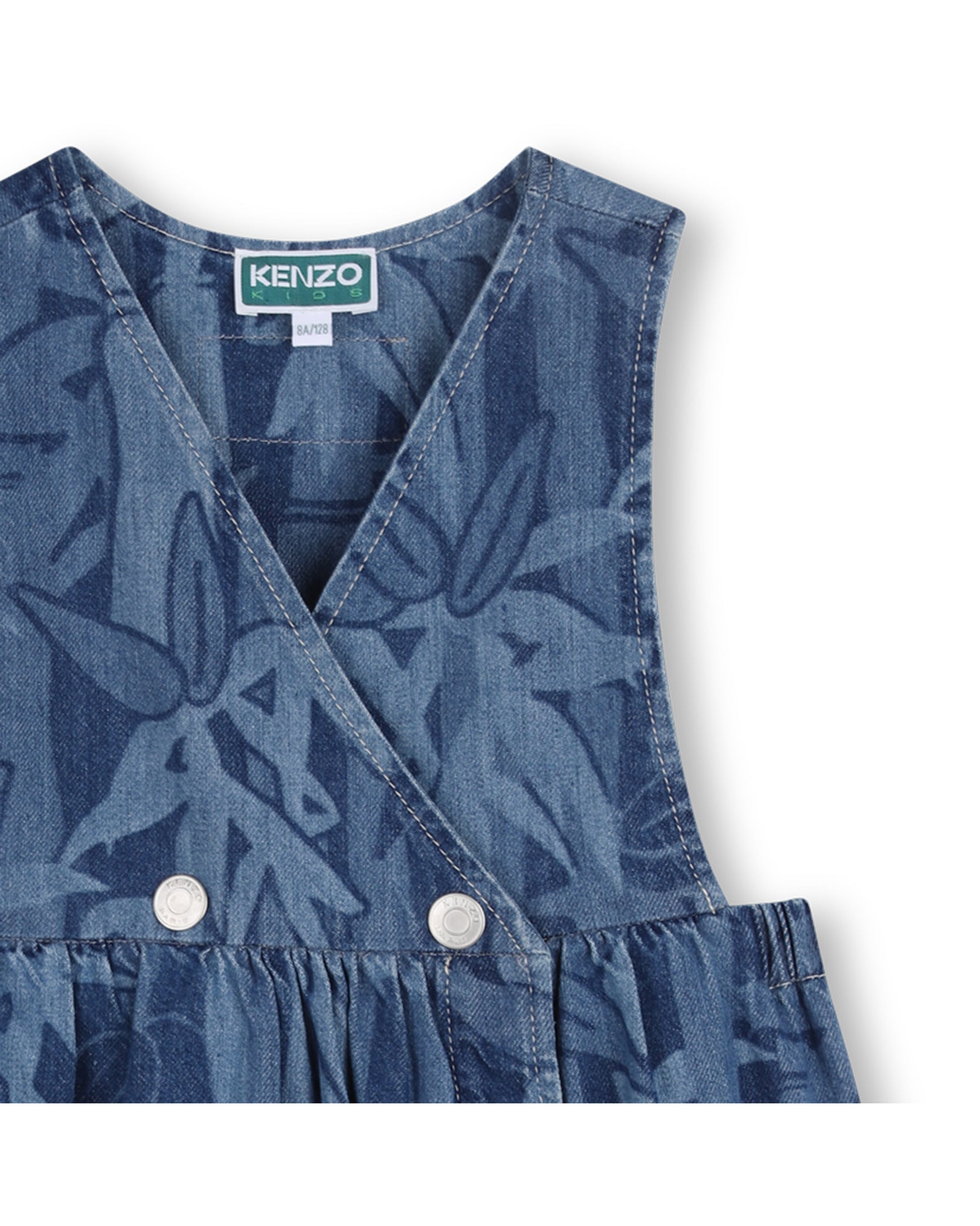 Kenzo Printed Denim Sleeveless Dress