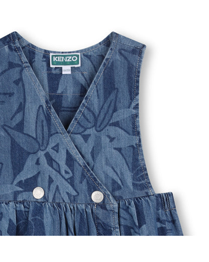 Kenzo Printed Denim Sleeveless Dress