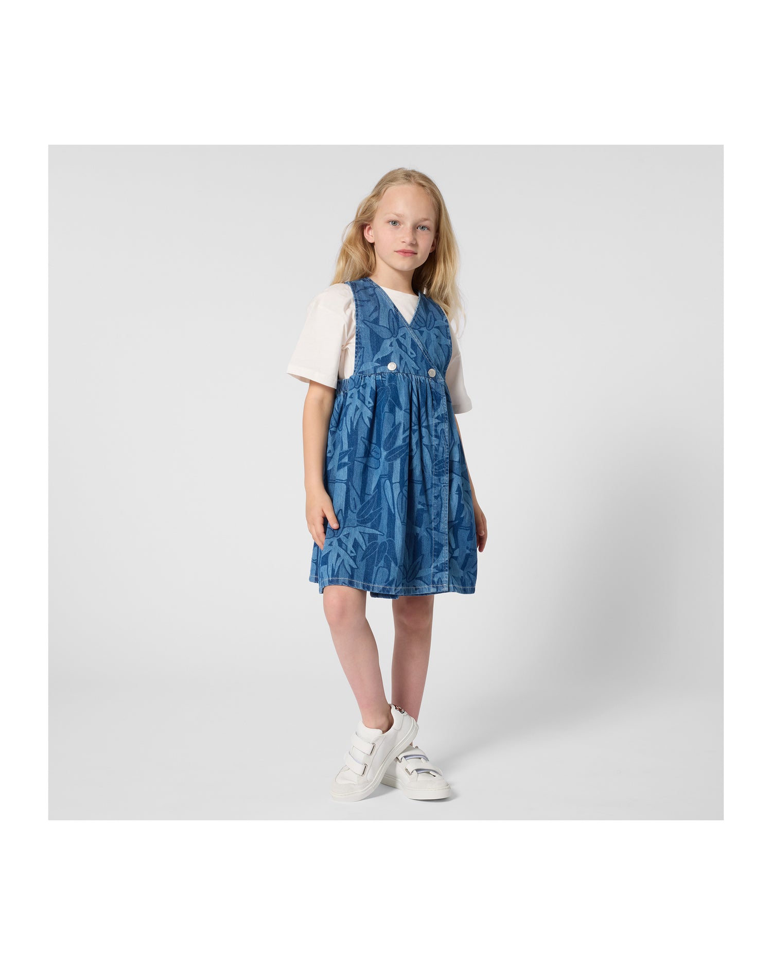 Kenzo Printed Denim Sleeveless Dress