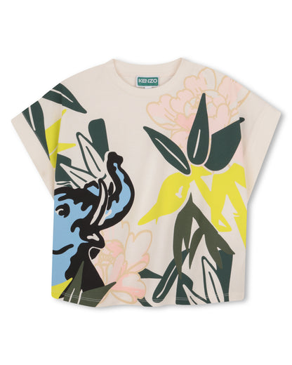 Kenzo Off-White Sleeveless T-Shirt in Heavy Jersey