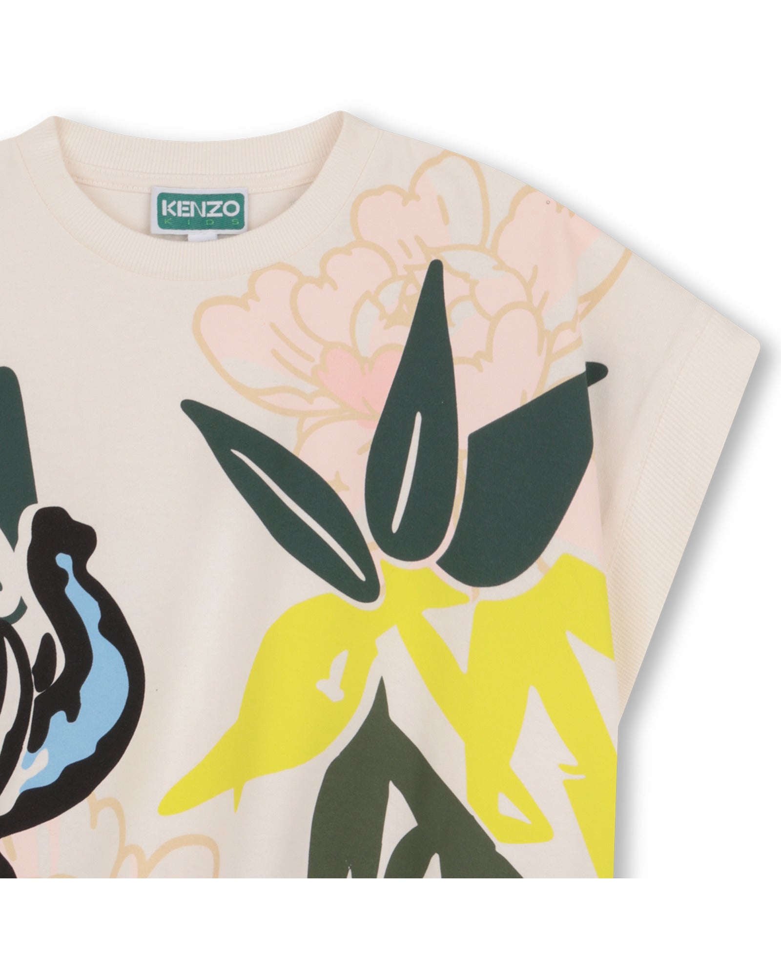 Kenzo Off-White Sleeveless T-Shirt in Heavy Jersey