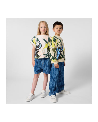 Kenzo Off-White Sleeveless T-Shirt in Heavy Jersey