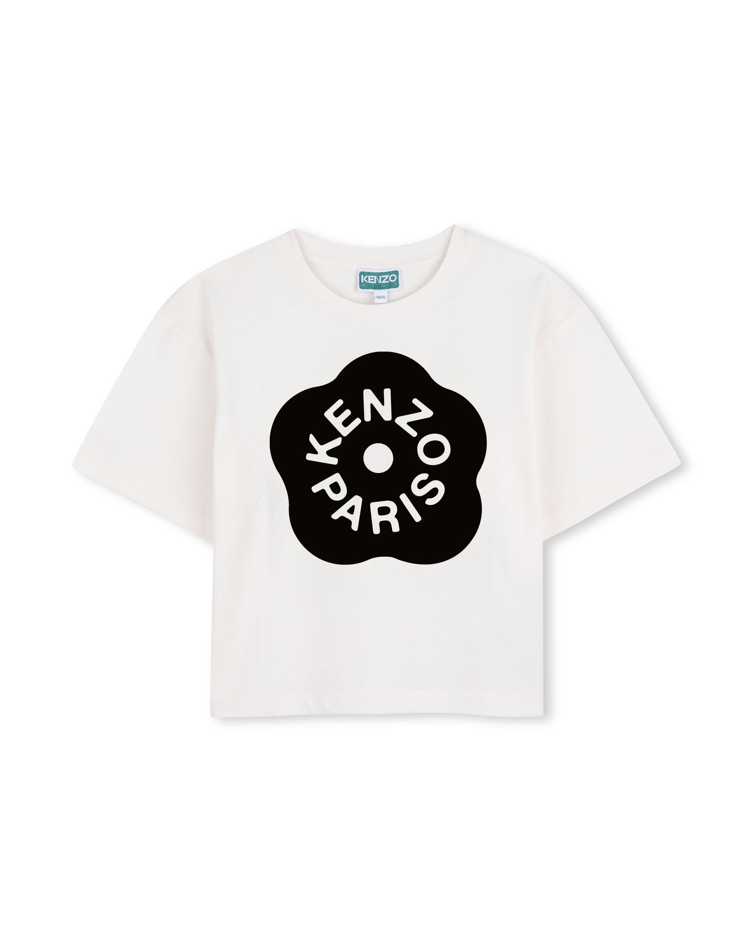 Kenzo Off-White T-Shirt in Jersey Branded Puff Ink