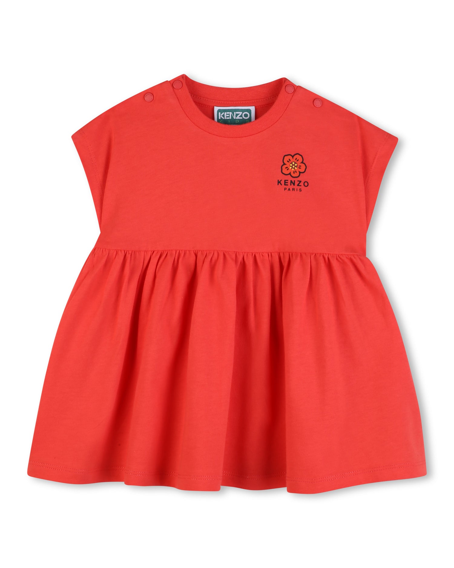 open lace back dress Kenzo Kids - Gathered Waist Dress - Red - Girl