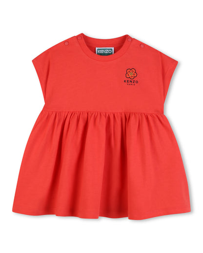 Kenzo Red Dress in Jersey Gathered