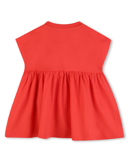 Kenzo Red Dress in Jersey Gathered