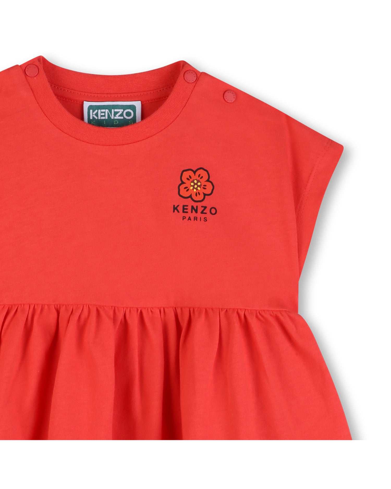 Kenzo Red Dress in Jersey Gathered