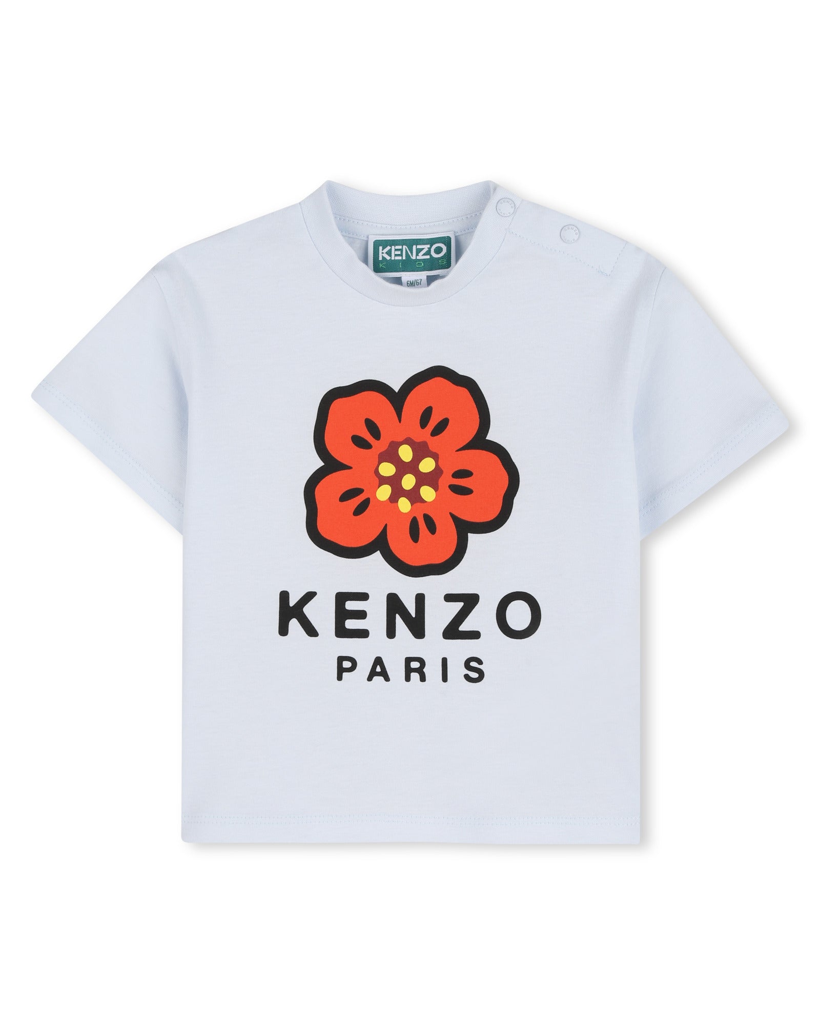 Kenzo Pale Blue Flower T-Shirt in Jersey