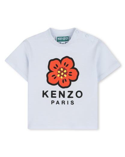 Kenzo Pale Blue Flower T-Shirt in Jersey