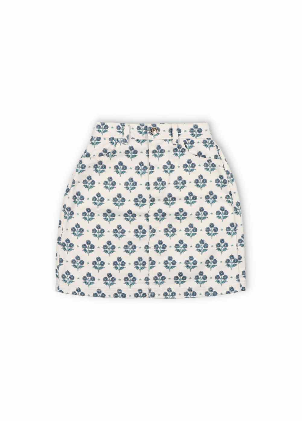 The New Society Hyacinth Print Leros Skirt