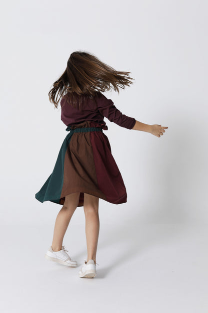 Raquette Colorblock Nylon Skirt