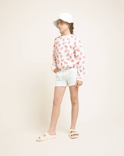 Buho Kids Cream Pink Strawberry Sweatshirt