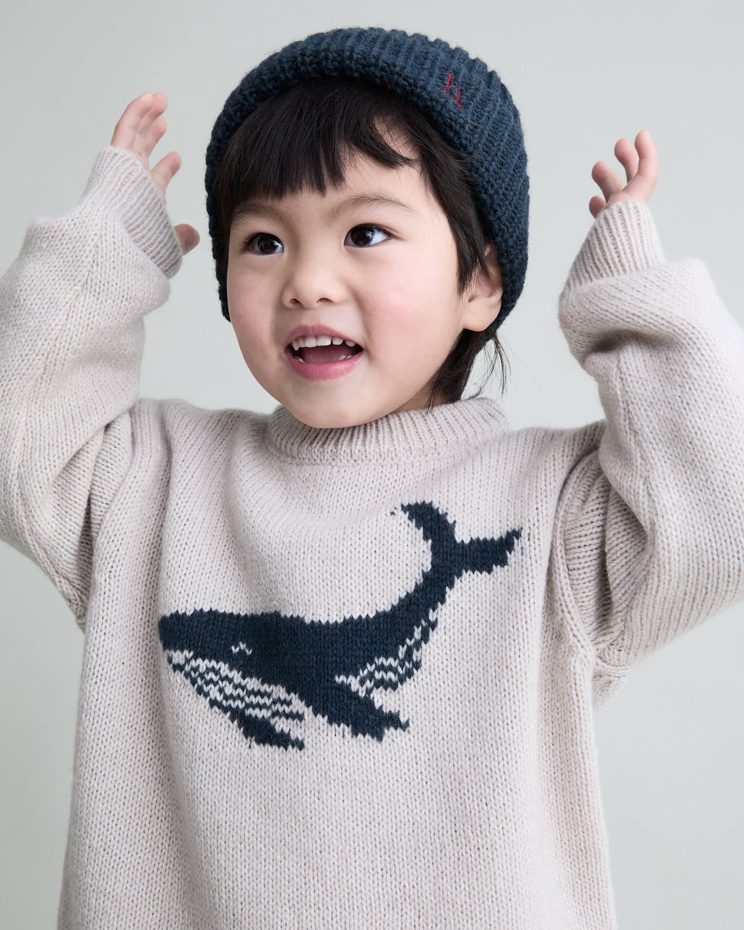 Buho Girls Natural Whale Sweater