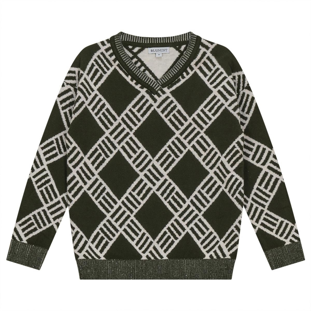 Blumint Olive Print Knit Sweater