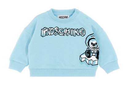 Moschino Pale Blue with Iceberg Graphic Logo Sweatshirt