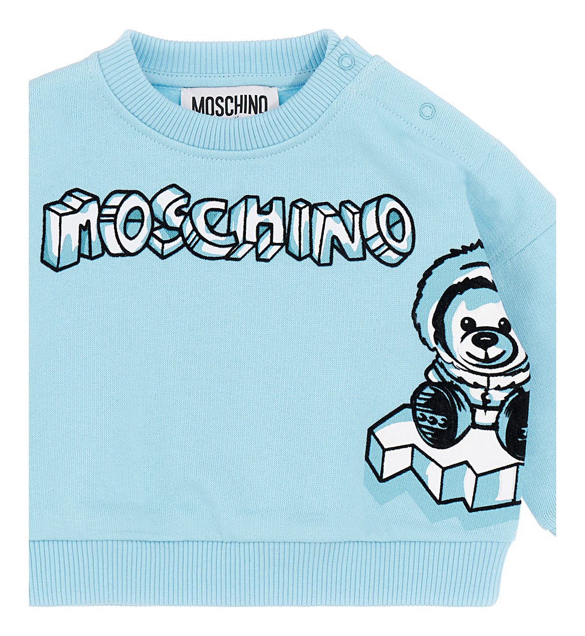 Moschino Pale Blue with Iceberg Graphic Logo Sweatshirt